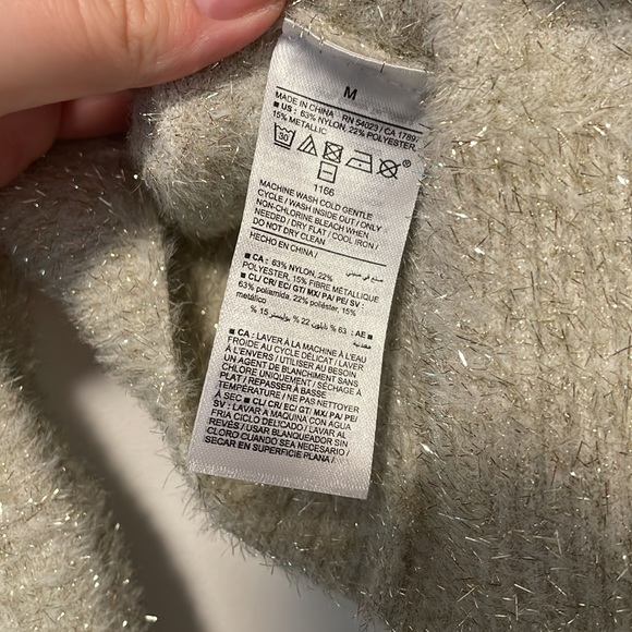 Old Navy Cream and Gold Eyelash Party Sweater NWT - Picture 8 of 8